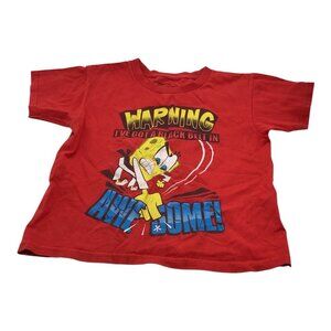 Nickelodeon Spongebob Squarepants Girls Red Shirt Karate Graphic Tee Size 6/7